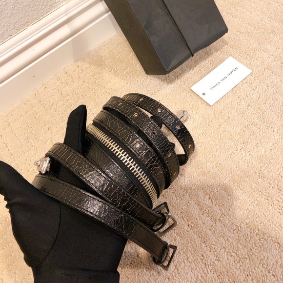 Dries Van Noten Split Leather Duo Zippers Belt S main image 14